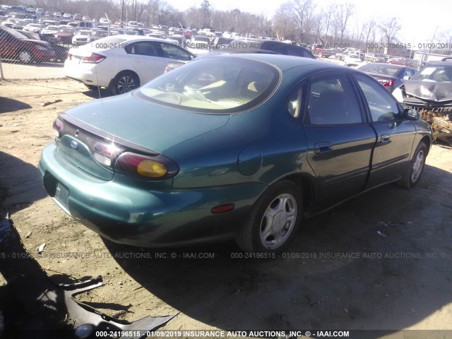 1FALP52U0VA199709 - 1997 FORD TAURUS GL GREEN photo 4