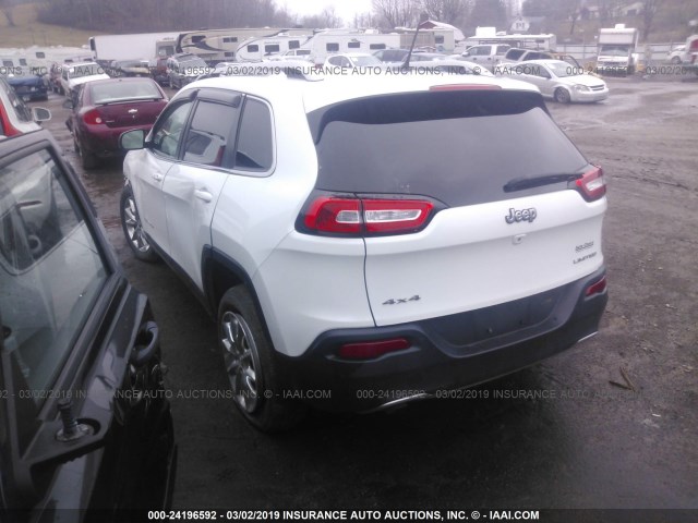 1C4PJMDB5EW218695 - 2014 JEEP CHEROKEE LIMITED WHITE photo 3