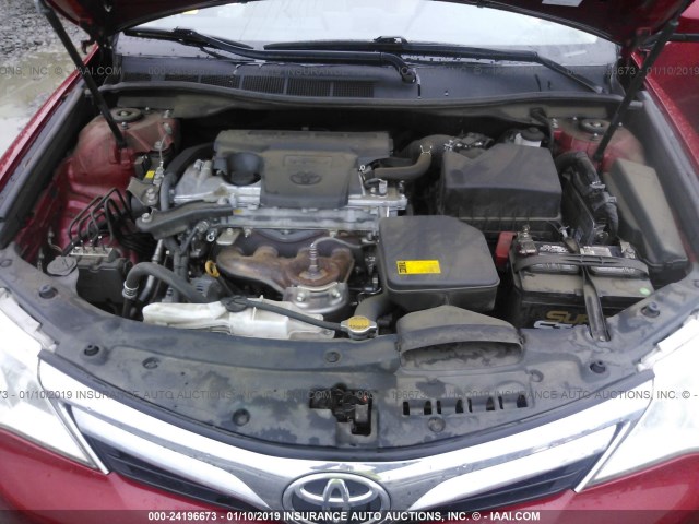 4T4BF1FK0CR191116 - 2012 TOYOTA CAMRY SE/LE/XLE 红色 照片 10