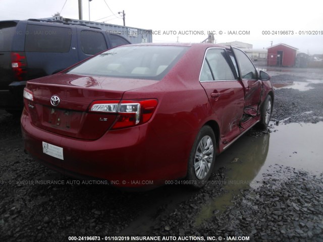 4T4BF1FK0CR191116 - 2012 TOYOTA CAMRY SE/LE/XLE 红色 照片 4