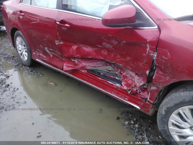 4T4BF1FK0CR191116 - 2012 TOYOTA CAMRY SE/LE/XLE 红色 照片 6