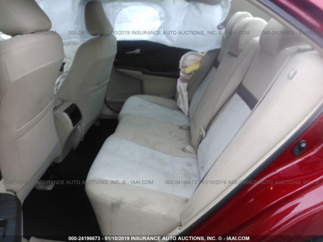 4T4BF1FK0CR191116 - 2012 TOYOTA CAMRY SE/LE/XLE 红色 照片 8