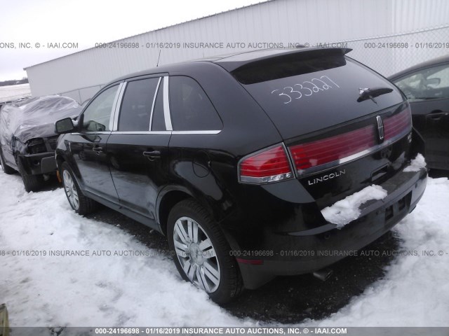 2LMDU88C08BJ32771 - 2008 LINCOLN MKX BLACK photo 3