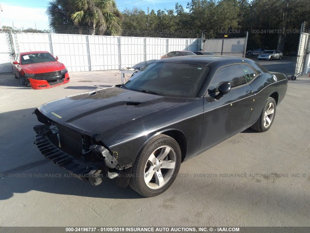 2C3CDYAG3EH254191 - 2014 DODGE CHALLENGER SXT BLACK photo 2