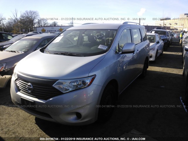 JN8AE2KP1E9105262 - 2014 NISSAN QUEST S/SV/SL/LE SILVER photo 2