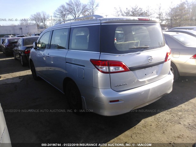 JN8AE2KP1E9105262 - 2014 NISSAN QUEST S/SV/SL/LE SILVER photo 3