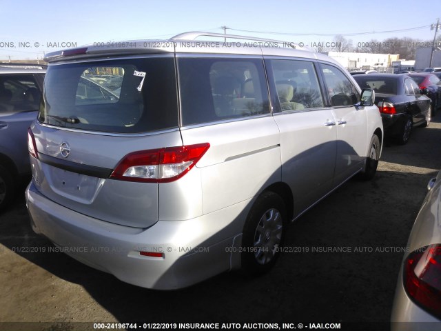 JN8AE2KP1E9105262 - 2014 NISSAN QUEST S/SV/SL/LE SILVER photo 4