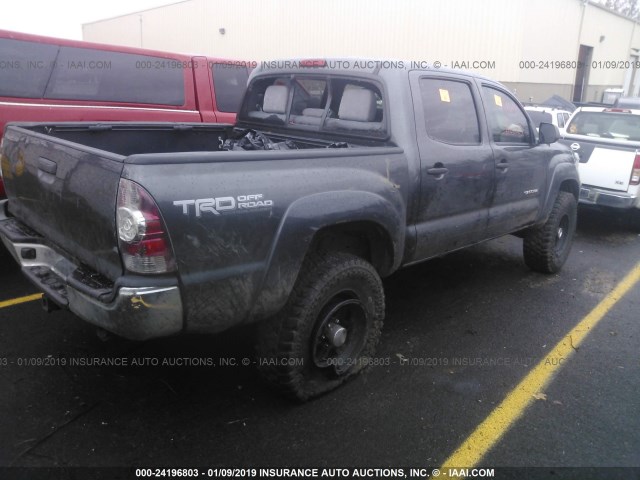 3TMLU4EN6DM118358 - 2013 TOYOTA TACOMA DOUBLE CAB GRAY photo 4