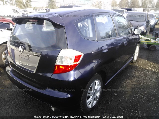 JHMGE884X9S035876 - 2009 HONDA FIT SPORT PURPLE photo 4