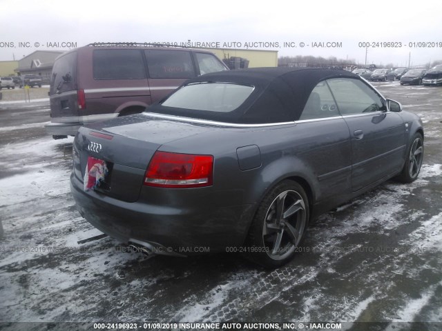 WUARL48H07K901421 - 2007 AUDI S4 QUATTRO CABRIOLET BLACK photo 4