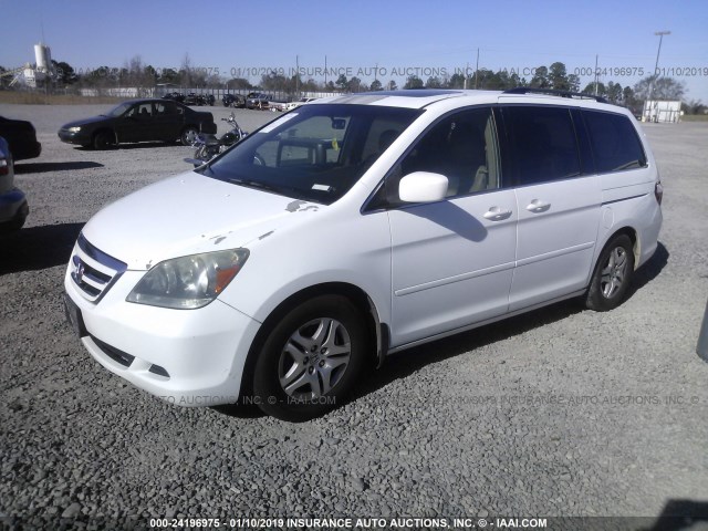 5FNRL38776B034710 - 2006 HONDA ODYSSEY EXL WHITE photo 2