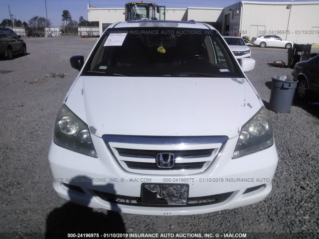 5FNRL38776B034710 - 2006 HONDA ODYSSEY EXL WHITE photo 6