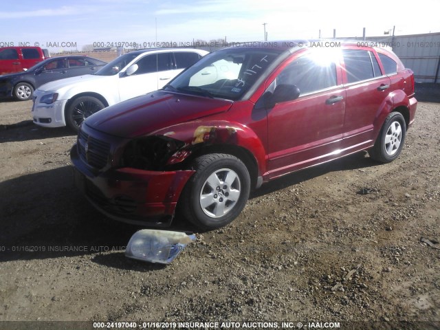 1B3HB28BX7D113957 - 2007 DODGE CALIBER RED photo 2