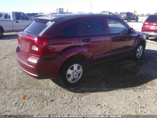 1B3HB28BX7D113957 - 2007 DODGE CALIBER RED photo 4