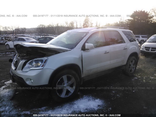 1GKKRSED5BJ338792 - 2011 GMC ACADIA SLT-2 WHITE photo 2