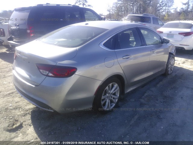 1C3CCCAB3FN700892 - 2015 CHRYSLER 200 LIMITED SILVER photo 4