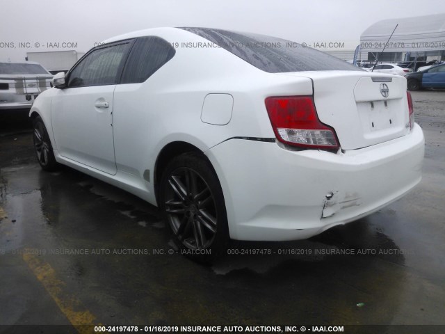 JTKJF5C72B3017451 - 2011 TOYOTA SCION TC WHITE photo 3