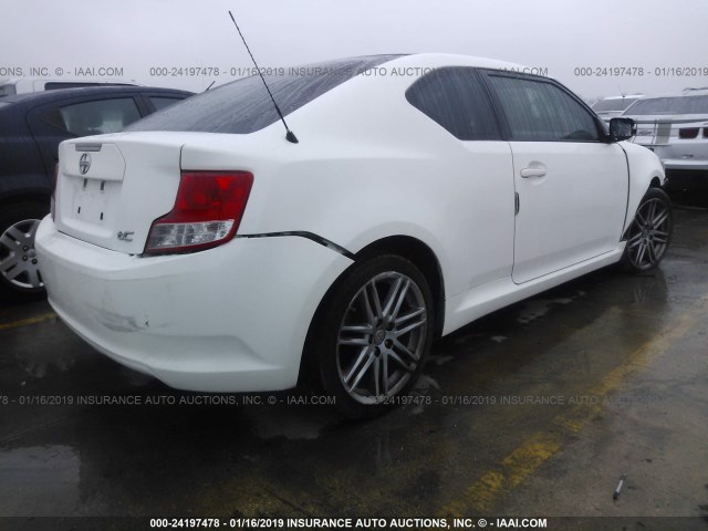 JTKJF5C72B3017451 - 2011 TOYOTA SCION TC WHITE photo 4