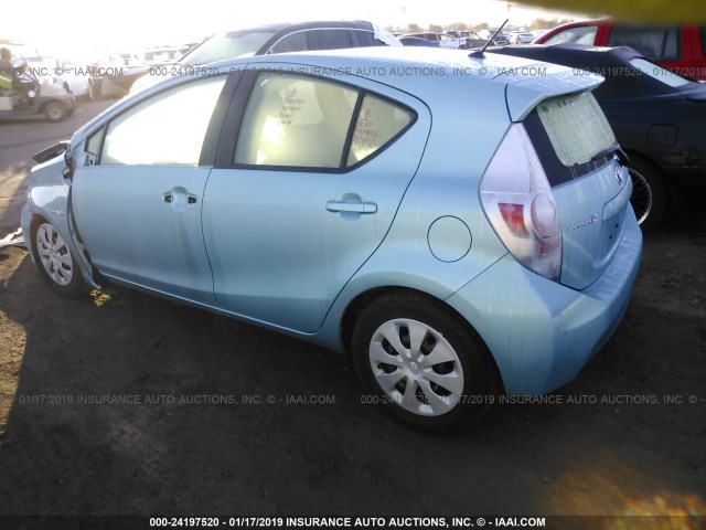 JTDKDTB31D1041887 - 2013 TOYOTA PRIUS C TEAL photo 3