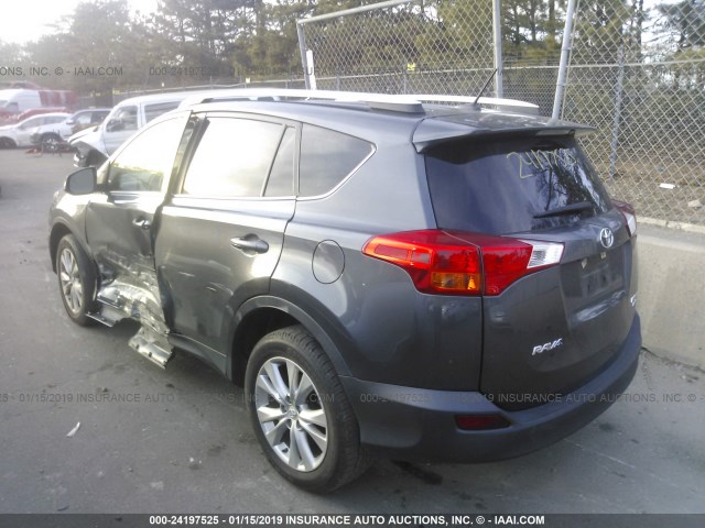 JTMDFREV1EJ006450 - 2014 TOYOTA RAV4 LIMITED GRAY photo 3