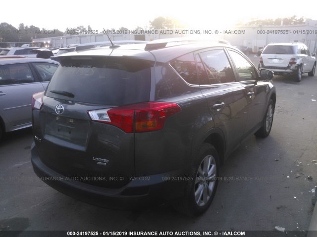 JTMDFREV1EJ006450 - 2014 TOYOTA RAV4 LIMITED GRAY photo 4