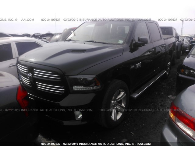 1C6RR7MT0FS545436 - 2015 RAM 1500 SPORT BLACK photo 2