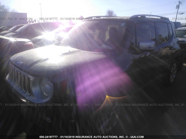 ZACCJADTXGPE08336 - 2016 JEEP RENEGADE LIMITED GRAY photo 2