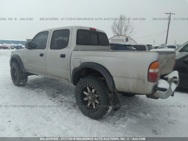 5TEHN72N43Z208294 - 2003 TOYOTA TACOMA DOUBLE CAB 银色 照片 3