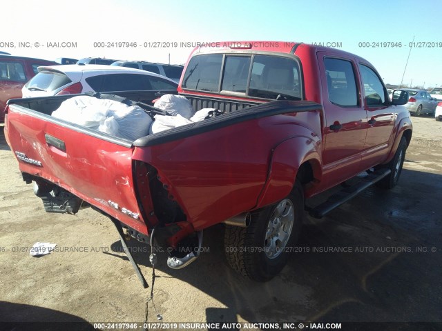 5TELU42N36Z145138 - 2006 TOYOTA TACOMA DOUBLE CAB RED photo 4