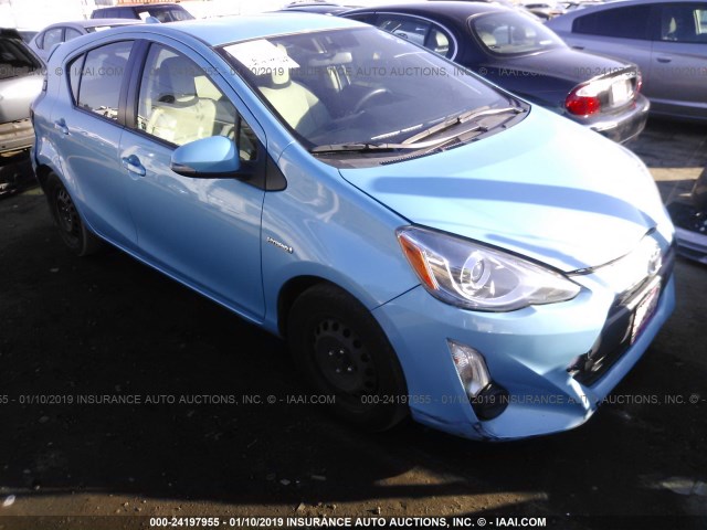 JTDKDTB30F1111527 - 2015 TOYOTA PRIUS C BLUE photo 1