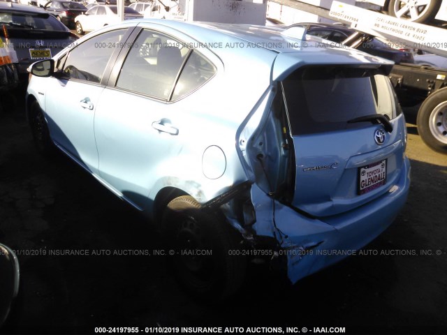 JTDKDTB30F1111527 - 2015 TOYOTA PRIUS C BLUE photo 3