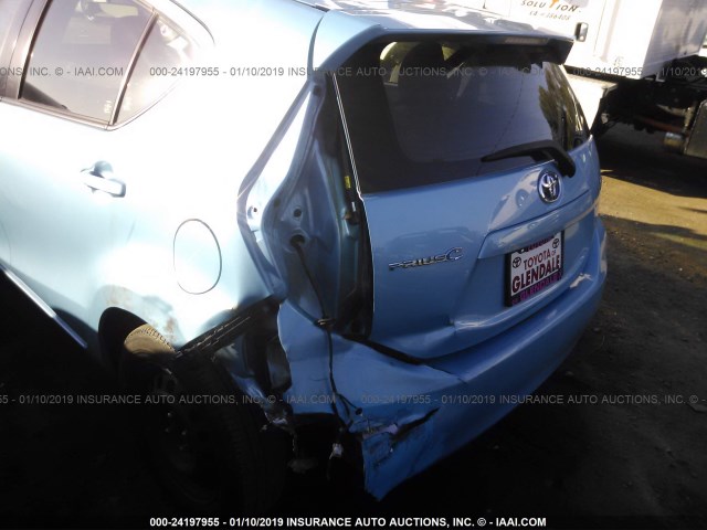 JTDKDTB30F1111527 - 2015 TOYOTA PRIUS C BLUE photo 6