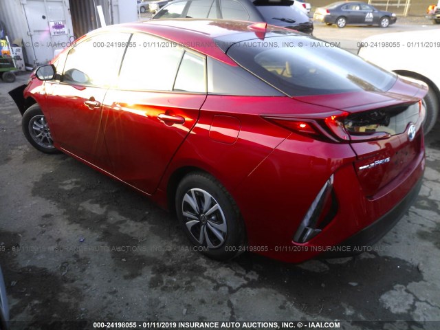 JTDKARFP6H3063161 - 2017 TOYOTA PRIUS PRIME  红色 照片 3