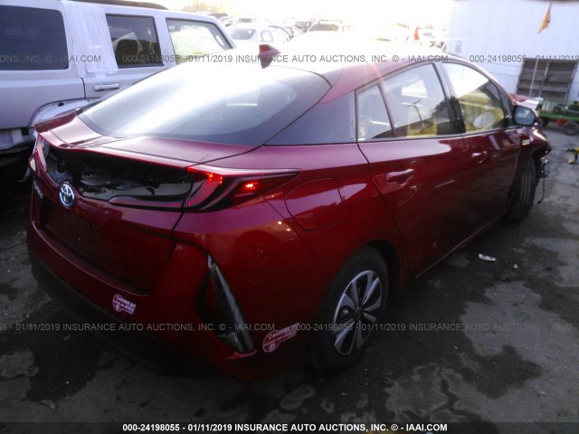 JTDKARFP6H3063161 - 2017 TOYOTA PRIUS PRIME  红色 照片 4