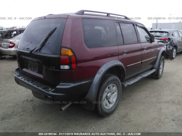 JA4LS31RX3J015877 - 2003 MITSUBISHI MONTERO SPORT XLS RED photo 4