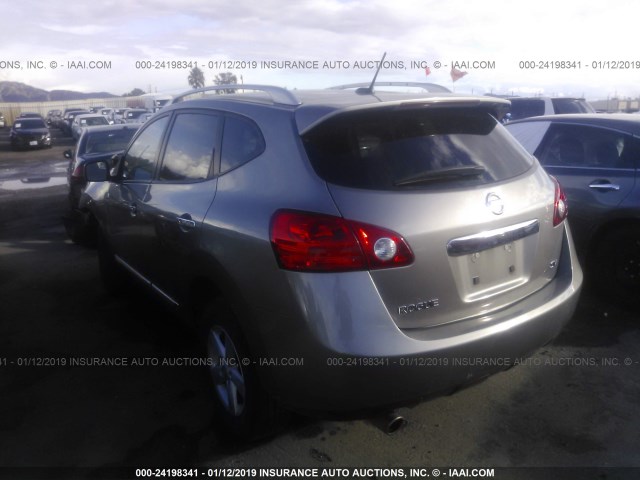 JN8AS5MT7DW553171 - 2013 NISSAN ROGUE S/SV GRAY photo 3