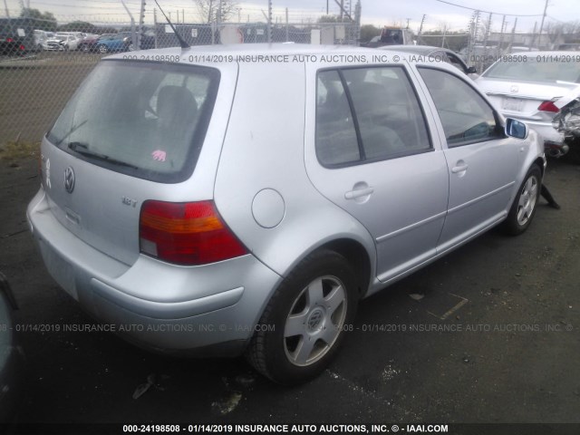 9BWGD21J214013001 - 2001 VOLKSWAGEN GOLF GLS SILVER photo 4