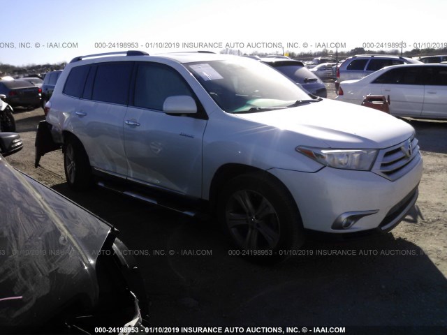 5TDYK3EH7BS039455 - 2011 TOYOTA HIGHLANDER LIMITED WHITE photo 1