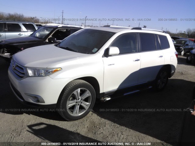 5TDYK3EH7BS039455 - 2011 TOYOTA HIGHLANDER LIMITED WHITE photo 2