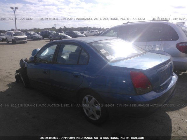 KMHDN46D66U276362 - 2006 HYUNDAI ELANTRA GLS/GT/LIMITED BLUE photo 3