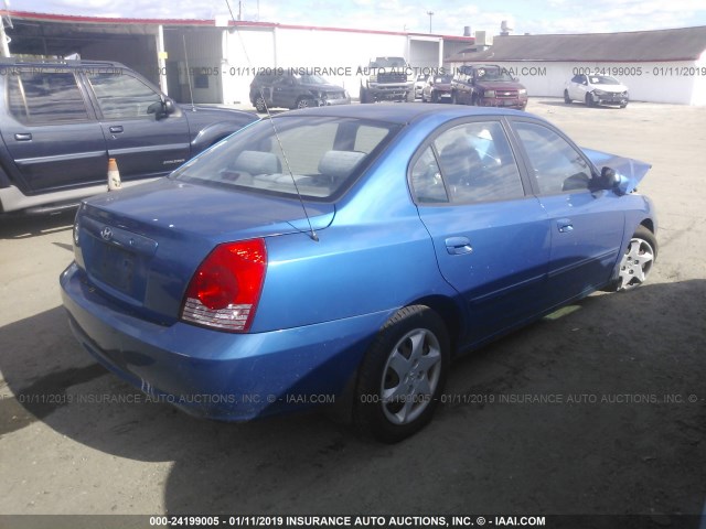 KMHDN46D66U276362 - 2006 HYUNDAI ELANTRA GLS/GT/LIMITED BLUE photo 4