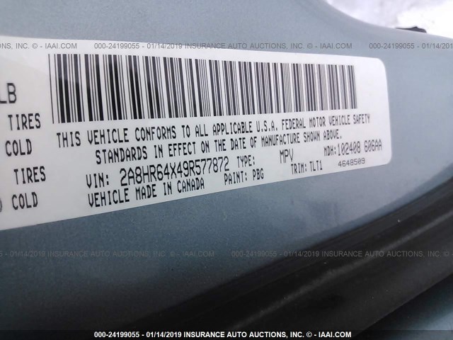 2A8HR64X49R577872 - 2009 CHRYSLER TOWN & COUNTRY LIMITED BLUE photo 7