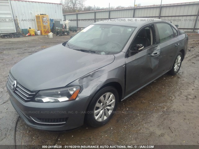 1VWAT7A30EC100437 - 2014 VOLKSWAGEN PASSAT S GRAY photo 2