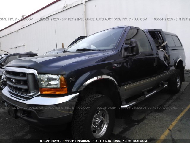 1FTSW31S31EB96366 - 2001 FORD F350 SRW SUPER DUTY BLUE photo 2