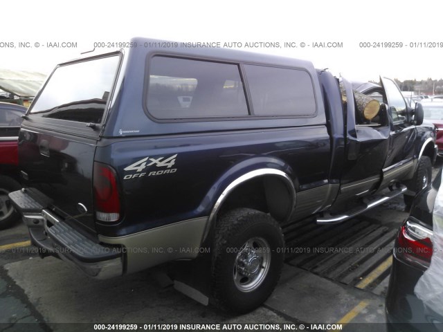 1FTSW31S31EB96366 - 2001 FORD F350 SRW SUPER DUTY BLUE photo 4