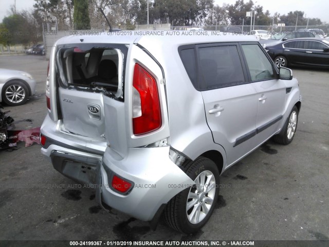 KNDJT2A66D7761221 - 2013 KIA SOUL +/!/SPORT SILVER photo 4