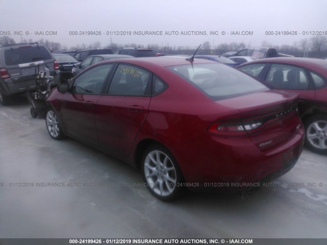 1C3CDFBHXDD648603 - 2013 DODGE DART SXT RED photo 3