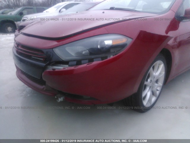 1C3CDFBHXDD648603 - 2013 DODGE DART SXT RED photo 6