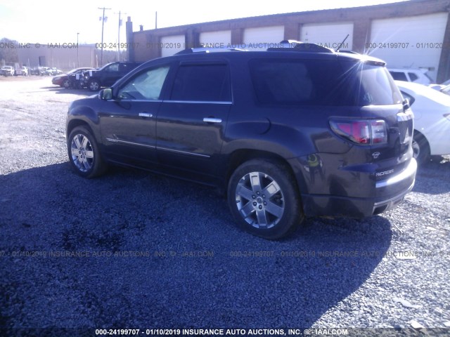 1GKKRTKD8EJ317353 - 2014 GMC ACADIA DENALI GRAY photo 3