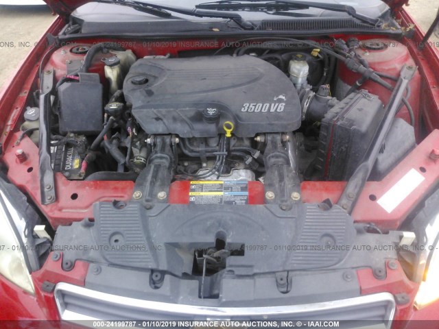 2G1WM15K169305013 - 2006 CHEVROLET MONTE CARLO LT RED photo 10